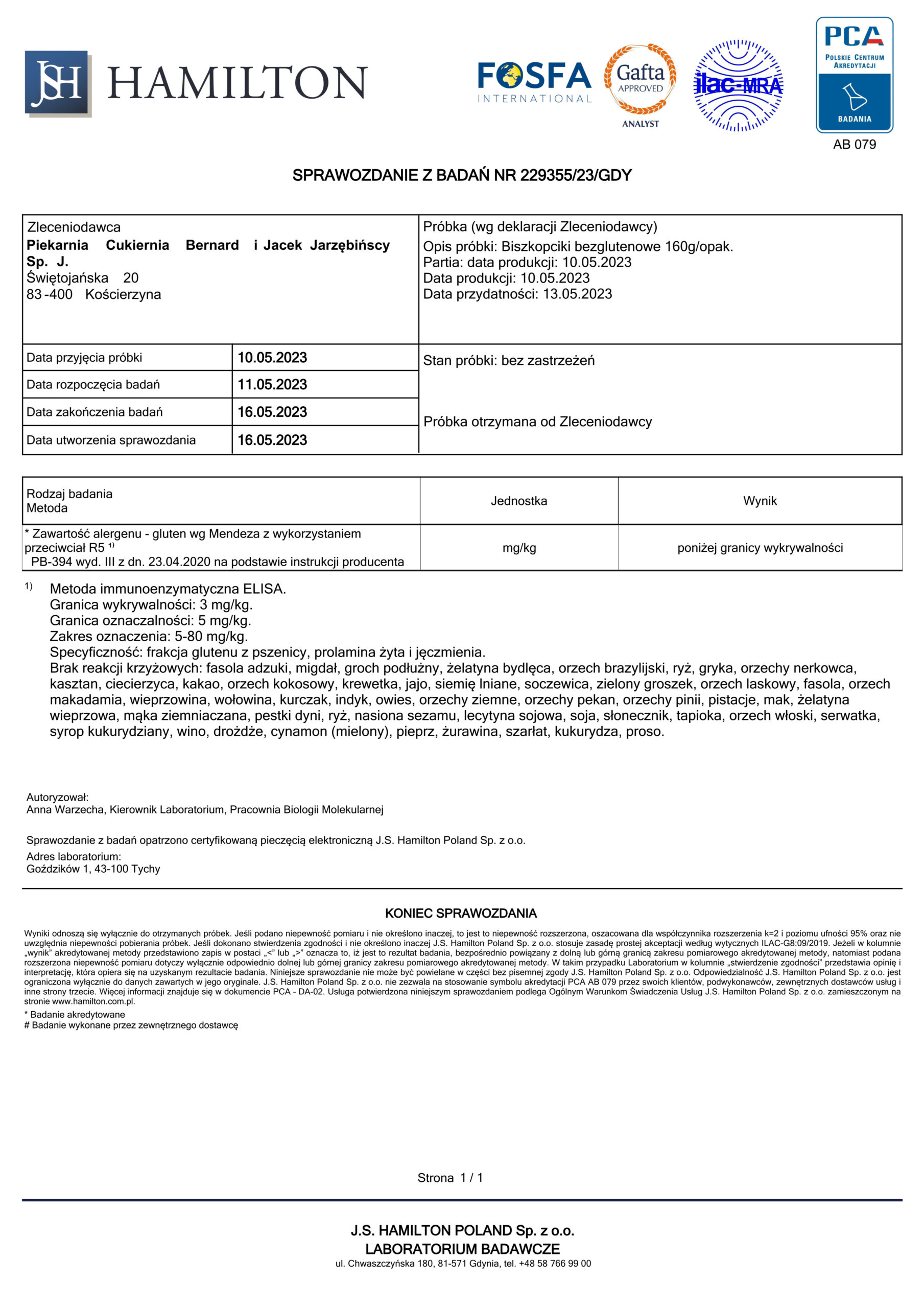 Biszkopciki bezglutenowe 2023