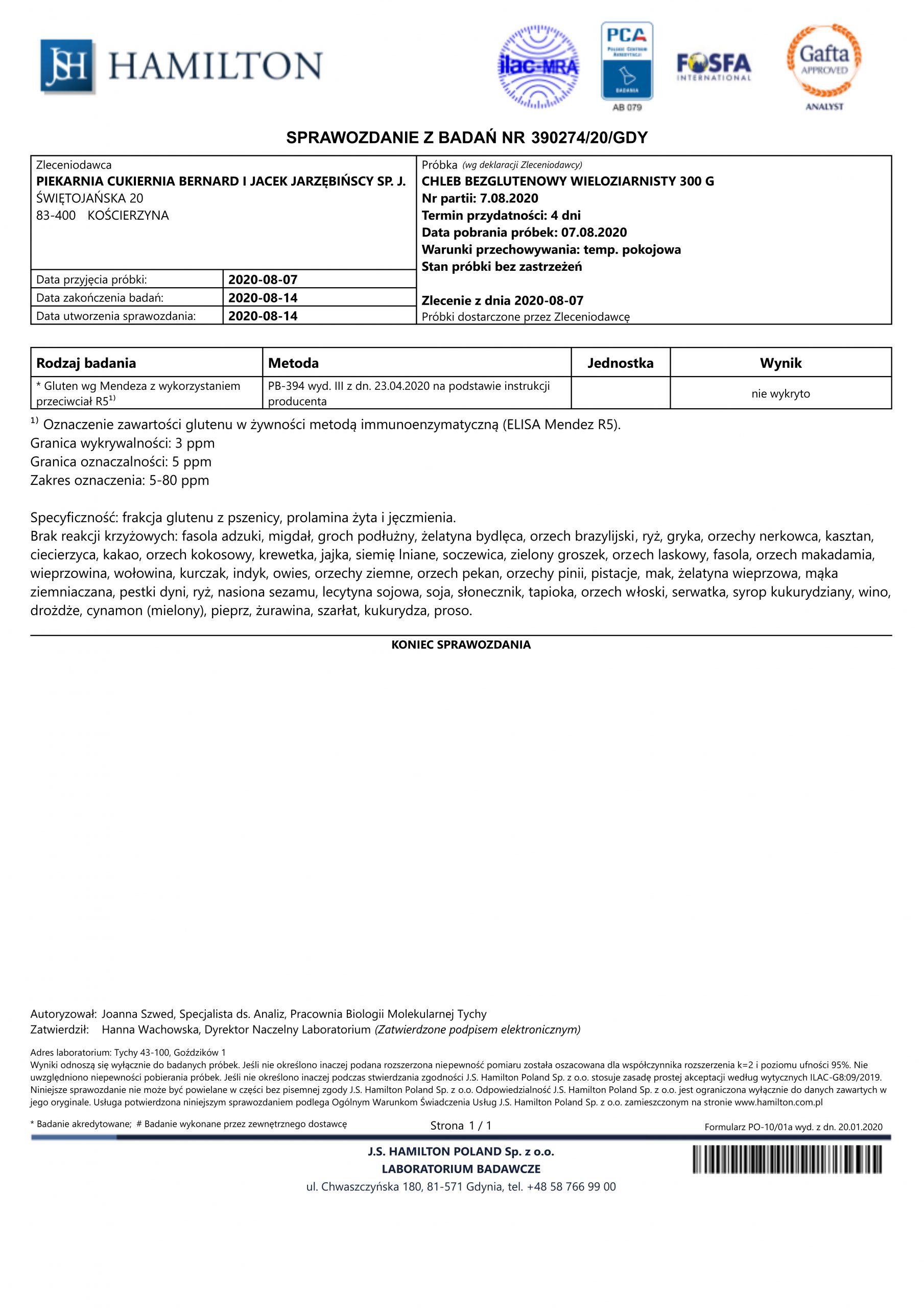 CHLEB BEZGLUTENOWY WIELOZIARNISTY